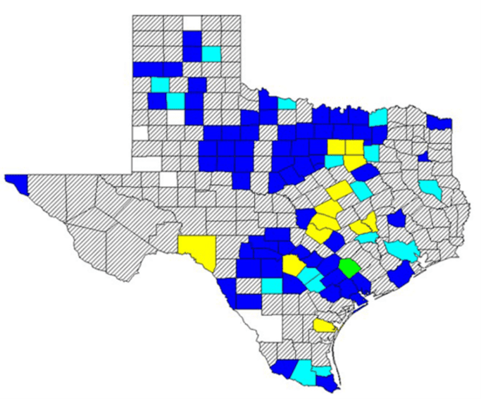 Note: The majority of influenza cases are not reportable by law in Texas. This map contains data from sentinel sites and only displays influenza and ILI cases that were reported to public health. Positive laboratory results are reported according to specimen collection date, or date received in the laboratory if the former is unknown.